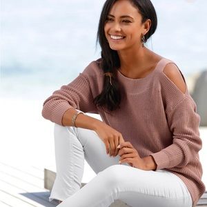 Drop sleeve cut out sweater